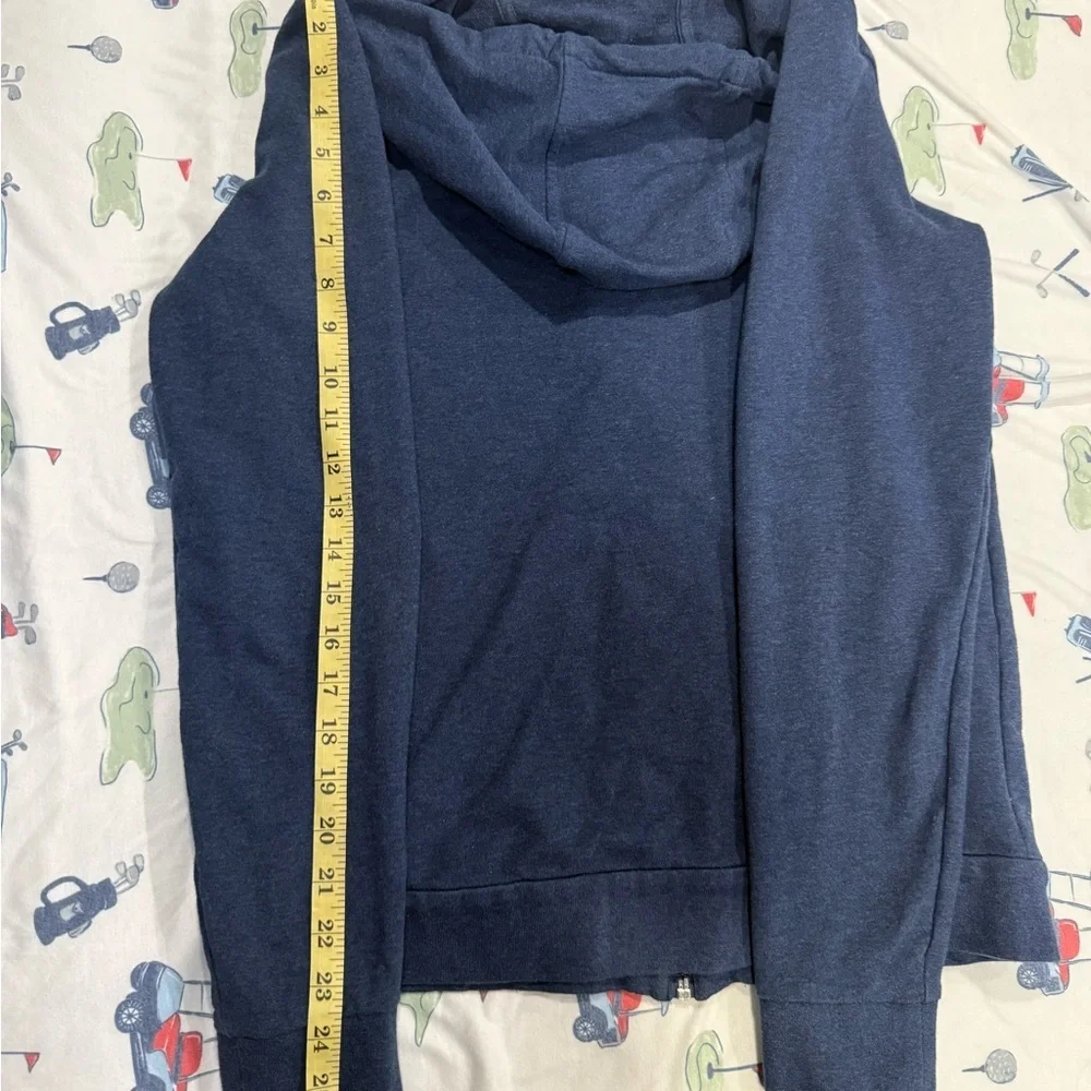 Armani Exchange Men's Dark Blue Hooded Zip-Up Sweater
